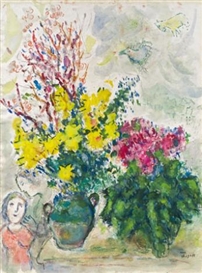 LES AMOUREUX AU BOUQUET by Marc Chagall